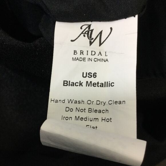 AW BRIDAL 6 S black Celestia bridesmaid formal gala prom maxi dress NEW B68 - Picture 9 of 9